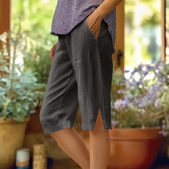Monika | Damen Entspannte Knie Lange Hose Mit Taschen