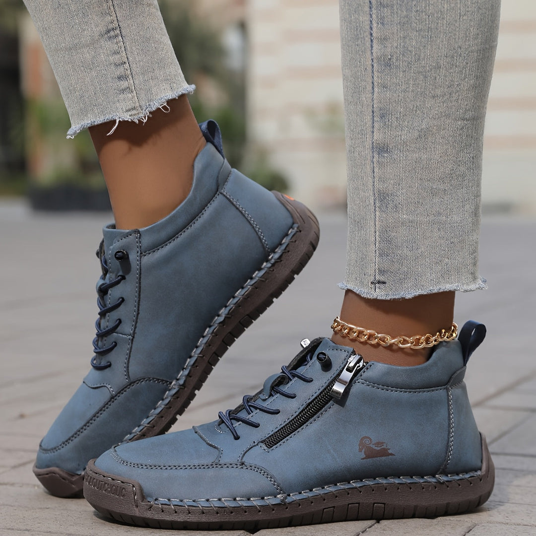 Bettina  | Damen Bequeme Schnürschuhe mit Reißverschluss