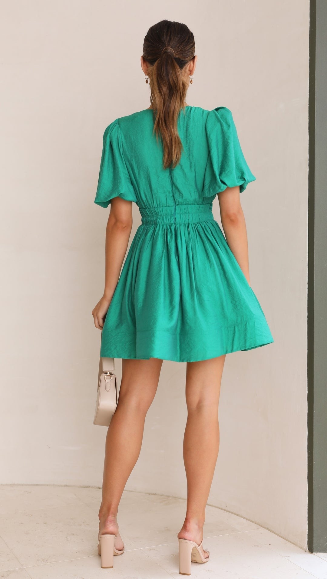 Rita | Damen Frühlings-Minikleid mit Puffärmeln
