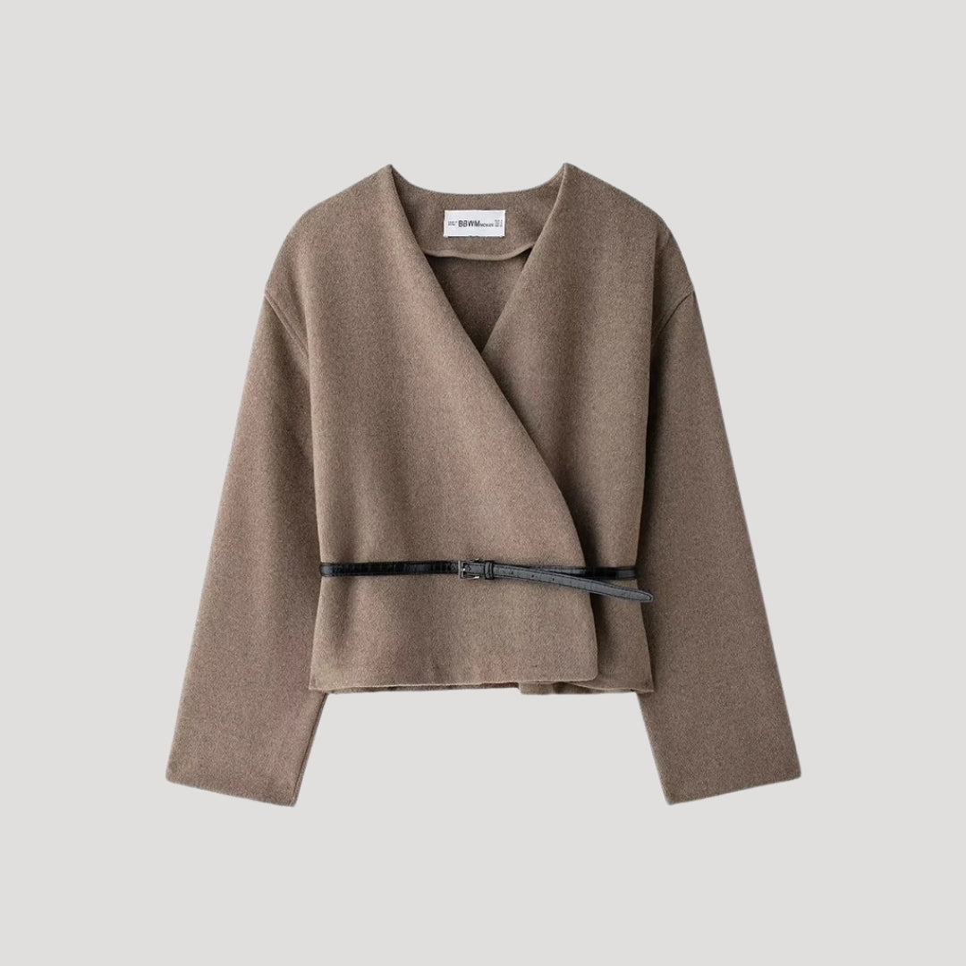 Pauline | Damen Frühlings Wickeljacke mit Gürtel