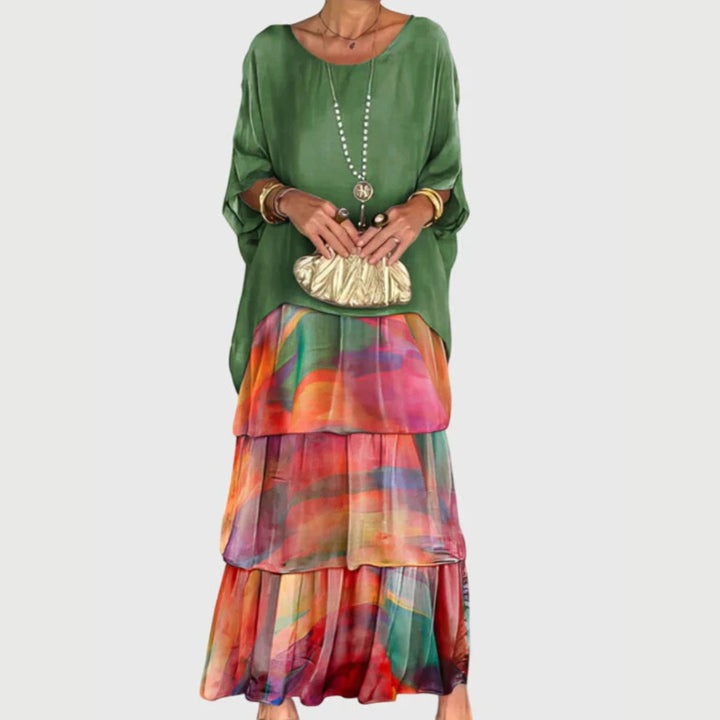 Maja | Damen Boho Geschichtetes Maxi Shorts Kleid