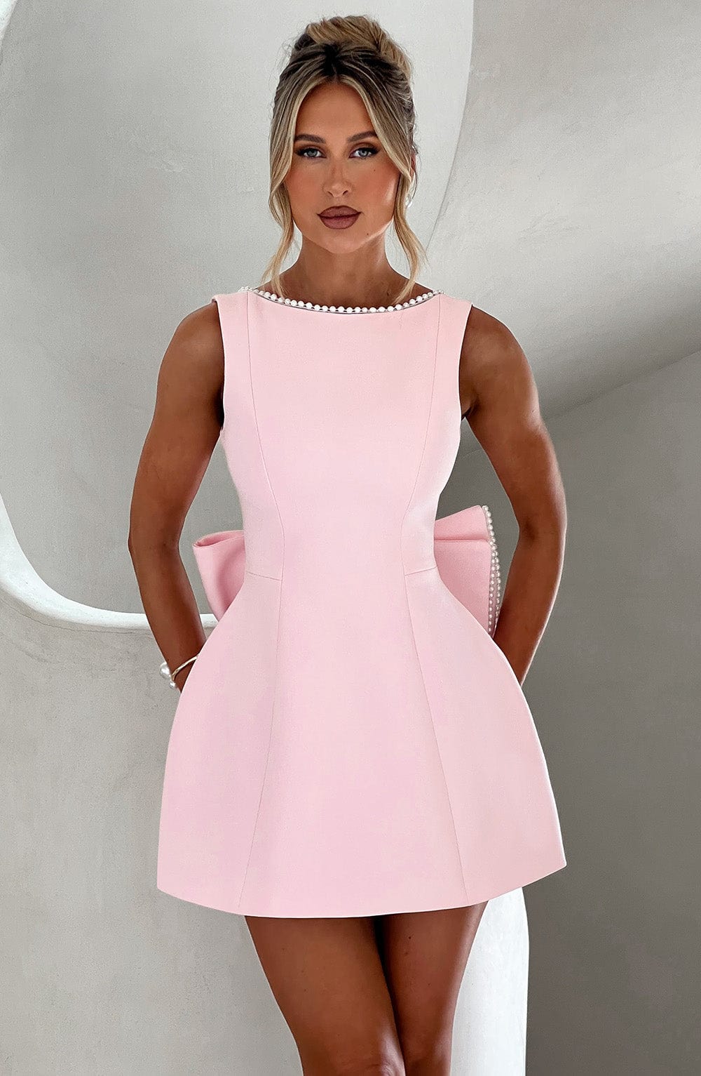Magdalena | Damen Strukturiertes Mini Kleid für Hochzeitsgäste