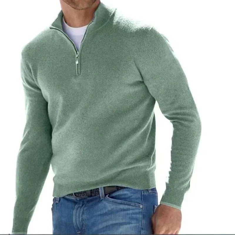 Markus  | Herren Pullover mit Halbreißverschluss und Stehkragen