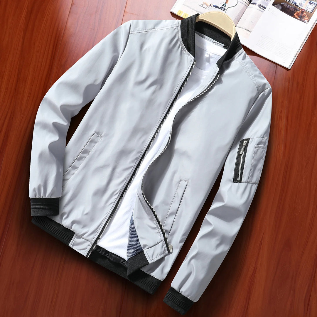 Niklas | Herren Klassische Bomber Jacket Übergangsjacke mit Rippbündchen