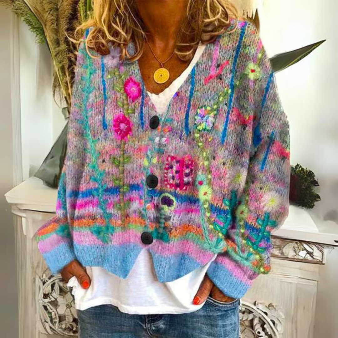 Hannah | Kuscheliger farbenfroher Pullover