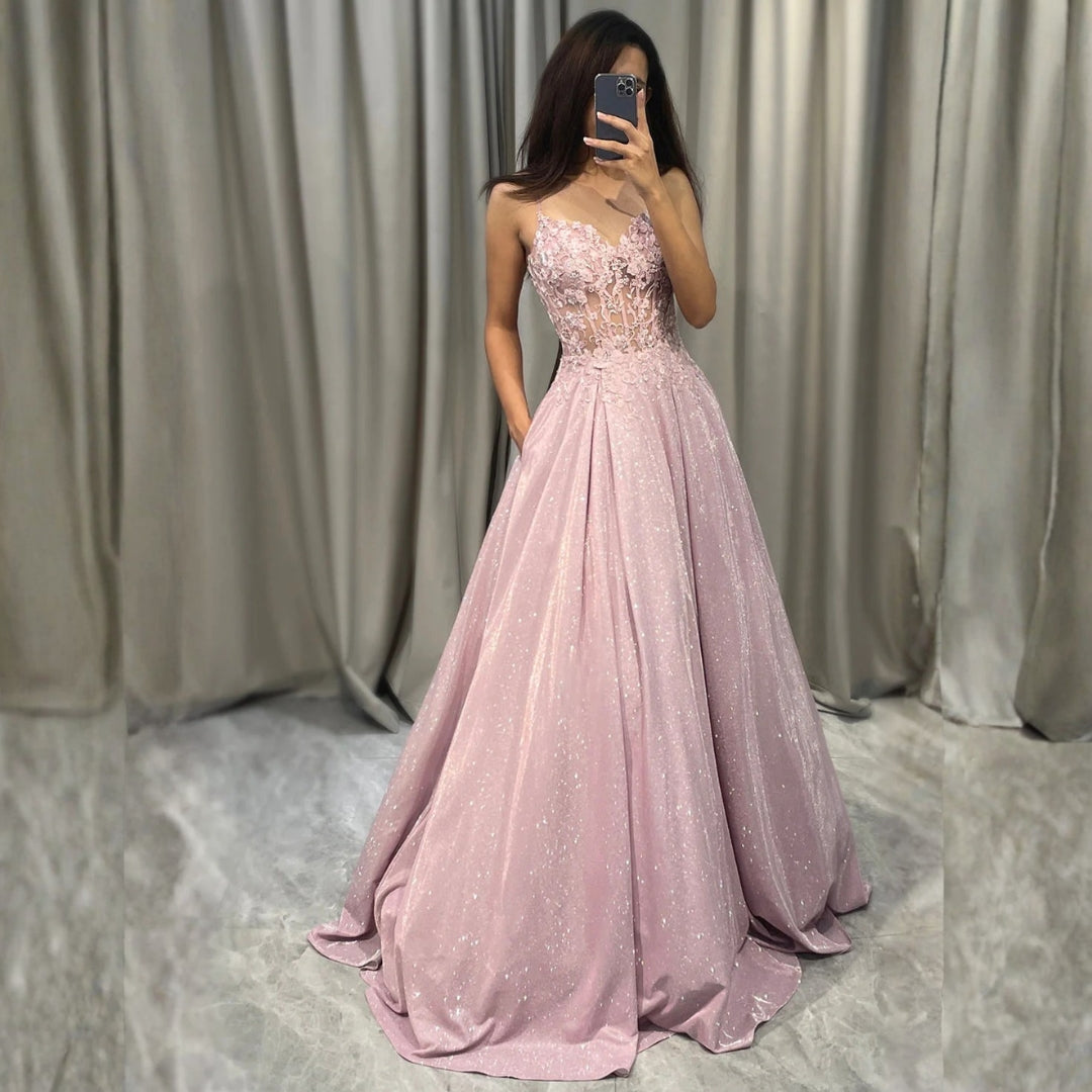 Elke | Damen Hochzeitsgast Verziertes Maxikleid