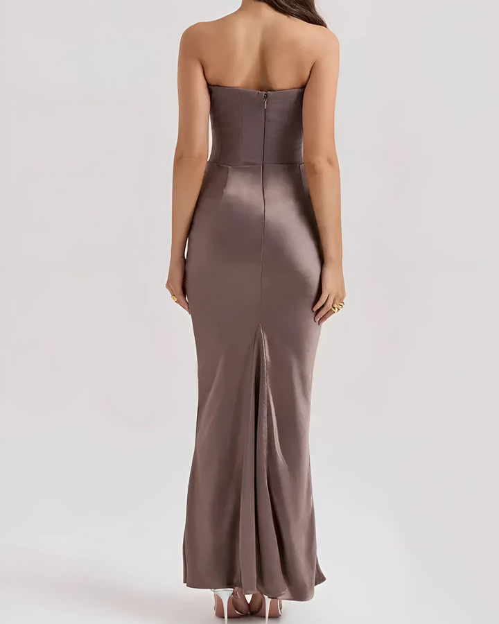 Doris | Drapiertes Maxikleid für Hochzeitsgäste Damen