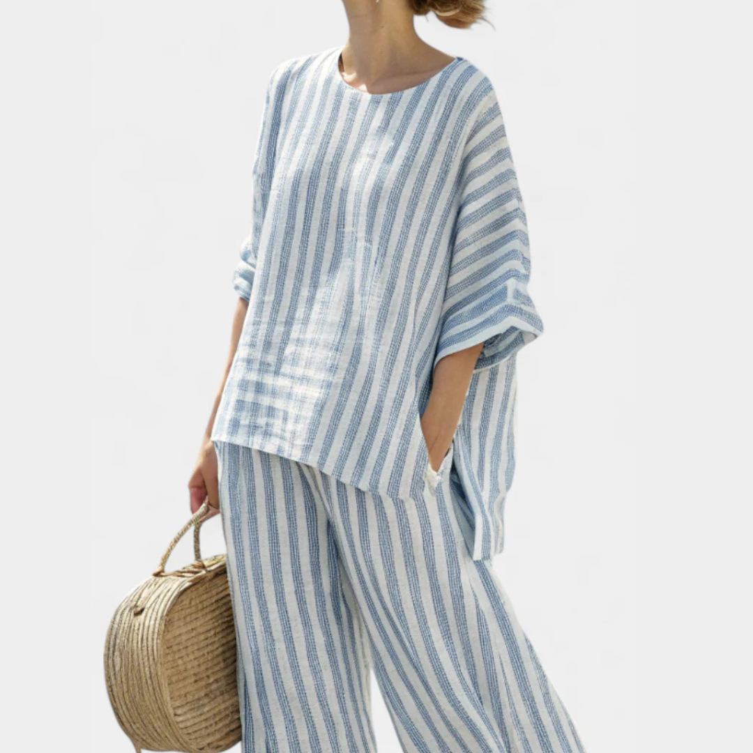 Melanie Striped Two-Piece Set Detail