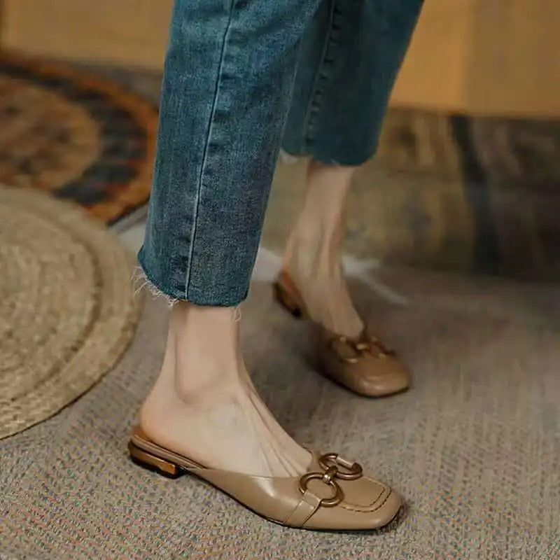 Pauline | Damen Slip-On Sandalen mit Schnallendesign