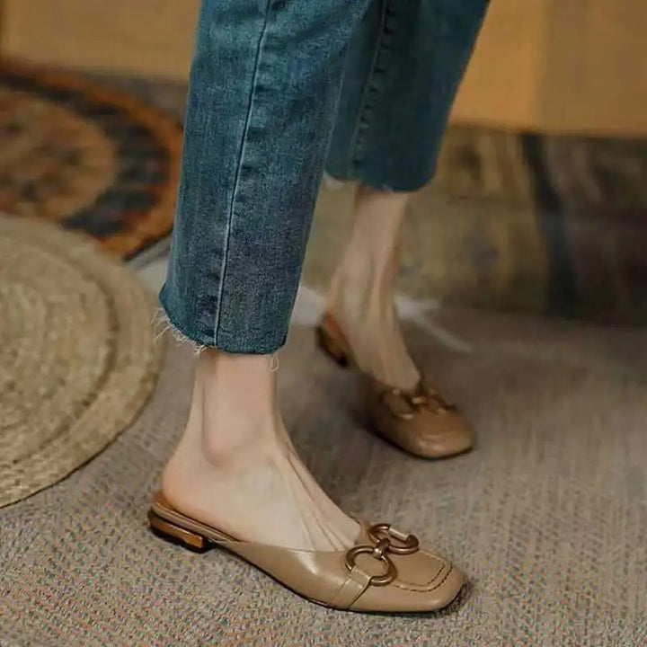 Pauline | Damen Slip-On Sandalen mit Schnallendesign