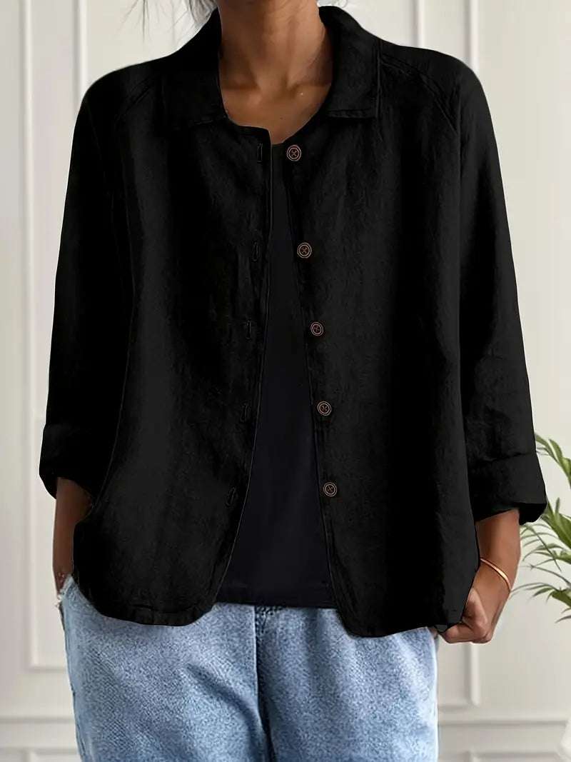 Hanna | Damen Casual Leichte Jacke Mit Knopfleiste
