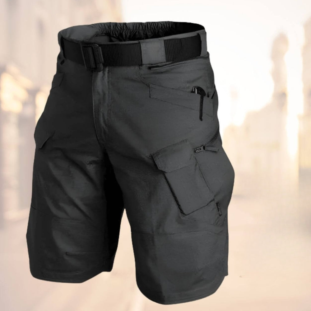 Klaus | Herren Cargo Shorts mit Gürtel, Reißverschluss und Taschen