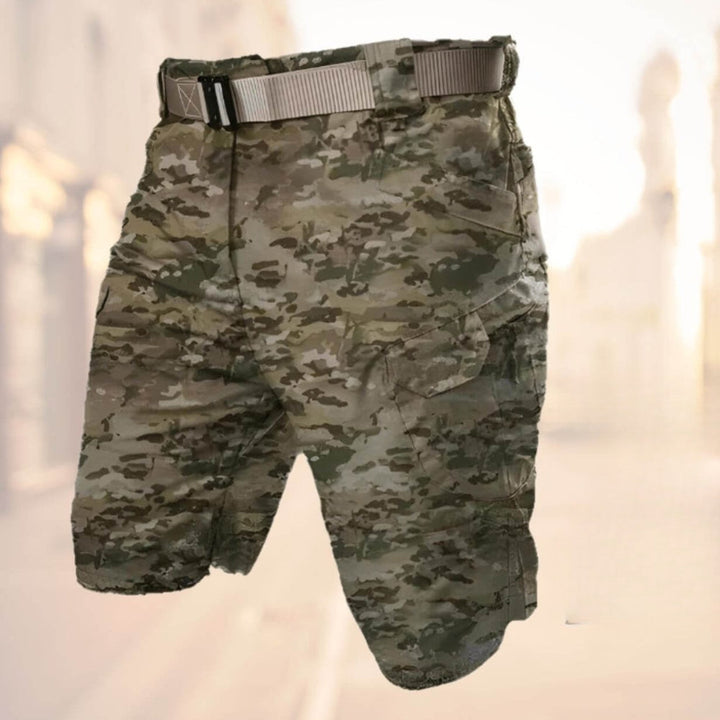 Klaus | Herren Cargo Shorts mit Gürtel, Reißverschluss und Taschen