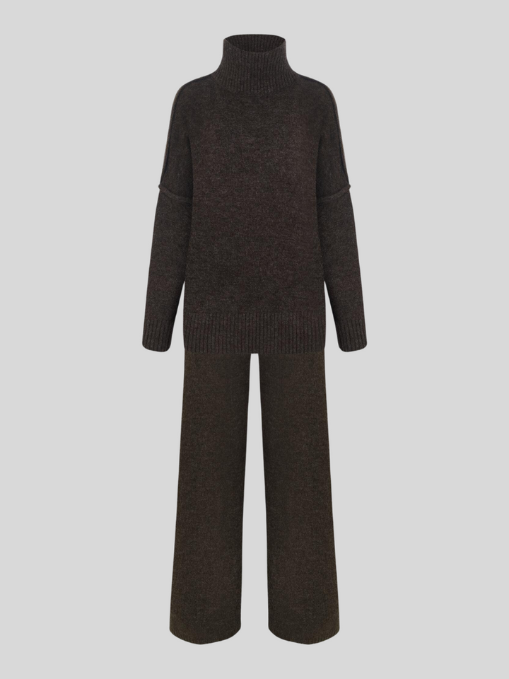 Eva | Damen Gemütliches Oversize Strickpullover Lounge-Set