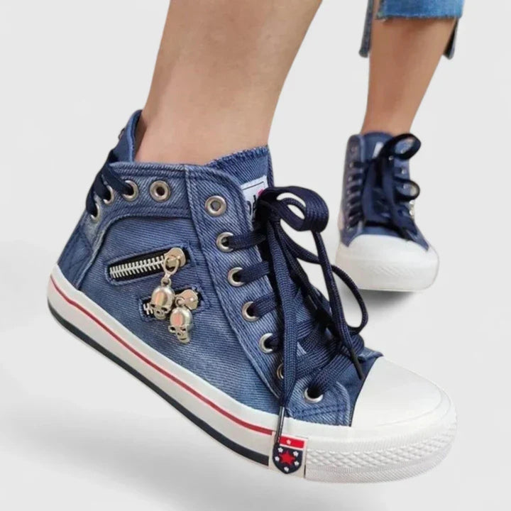 Michaela | Damen Denim Hochgeschnittene Sneakers