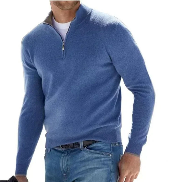 Markus  | Herren Pullover mit Halbreißverschluss und Stehkragen
