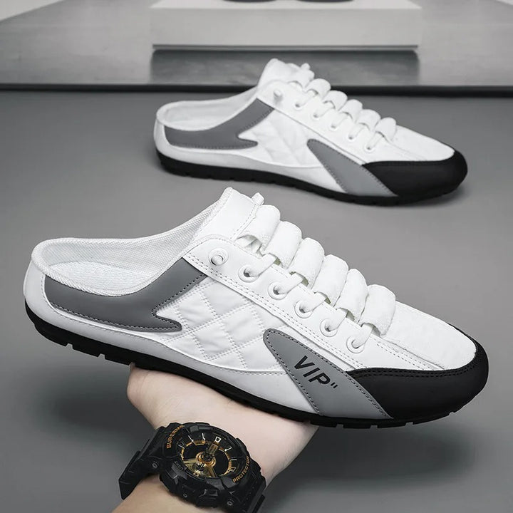 Elias | Herren Schnürlose Slip-on Sneaker-Halbschuhe mit Netzoberflächenstruktur