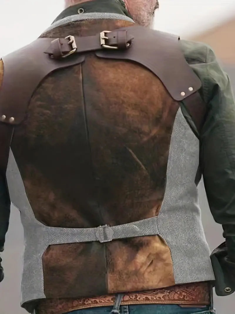 Patrick | Herren Vintage Weste mit Schnallenriemen und Knöpfen