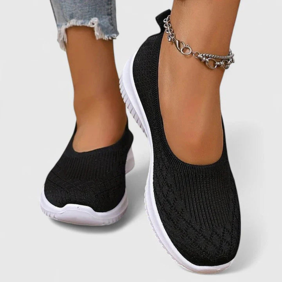 Lara | Damen Leichte Slip-On Strick Ballerinas