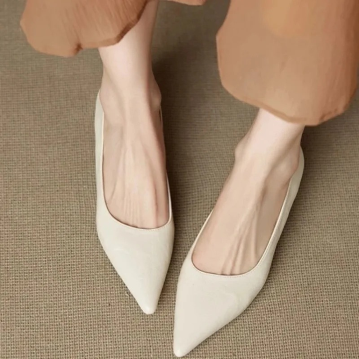 Katharina | Damen Klassische Spitz Zulaufende Pumps Mit Niedrigem Absatz