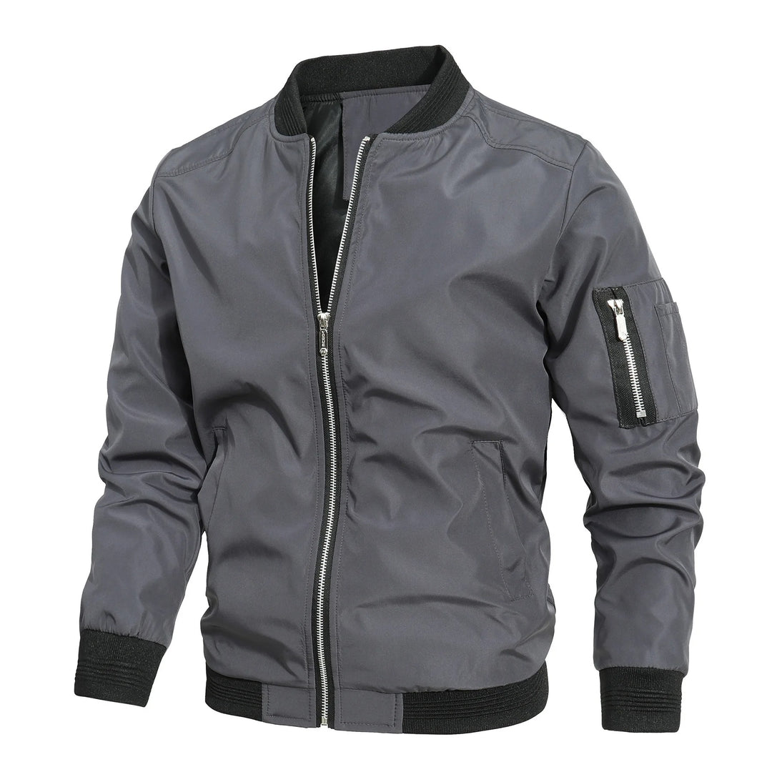 Niklas | Herren Klassische Bomber Jacket Übergangsjacke mit Rippbündchen