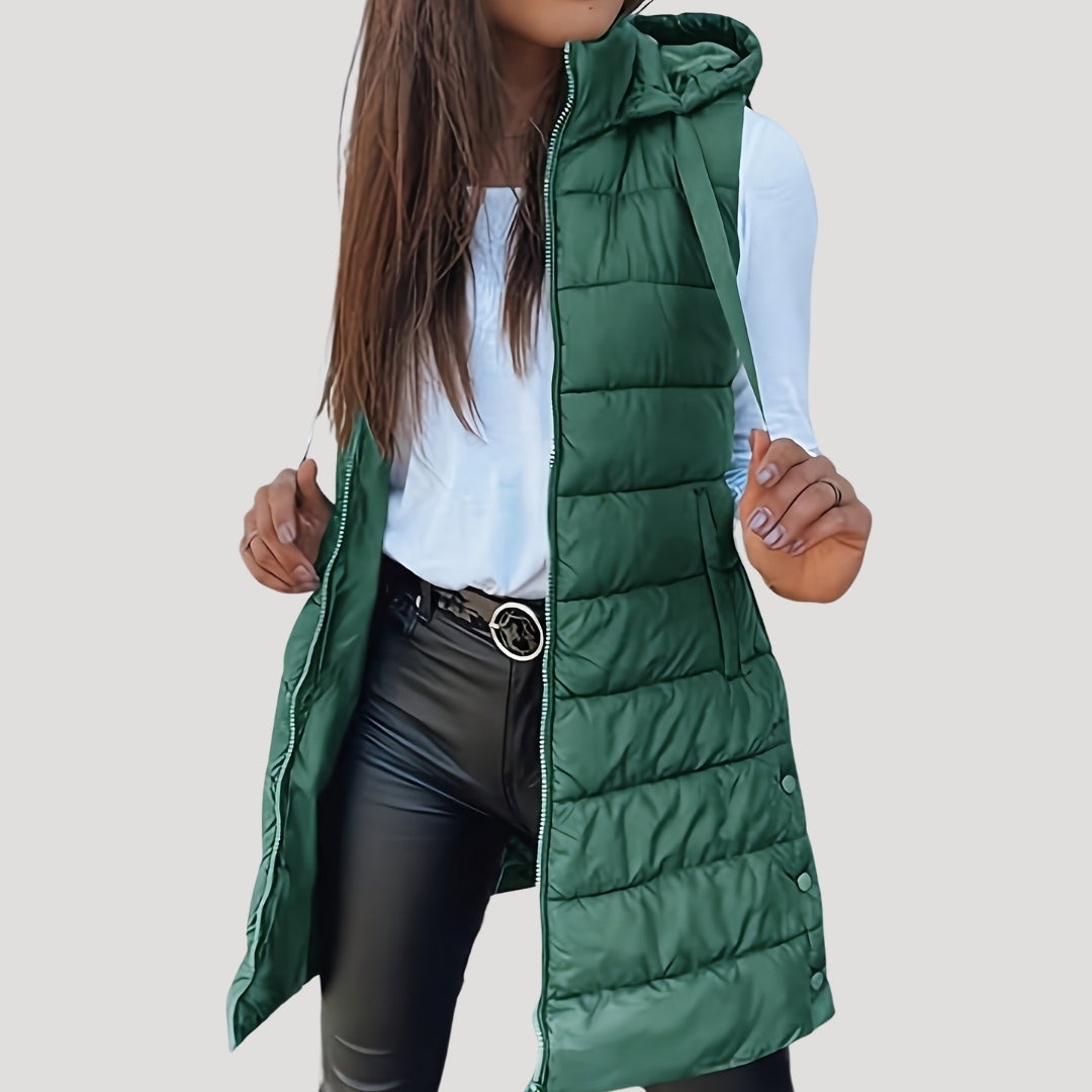 Martina | Winter Steppweste für Damen mit Kapuze