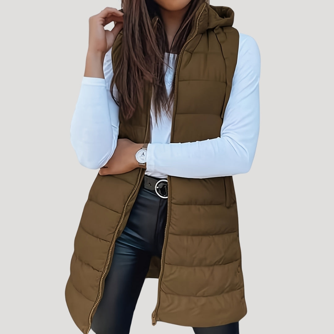 Martina | Winter Steppweste für Damen mit Kapuze
