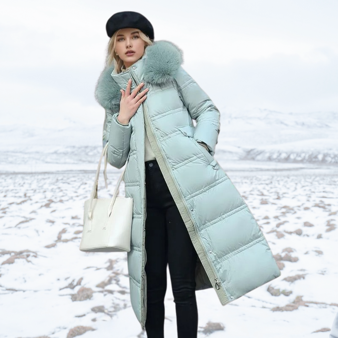 Karin | Damen Schicker Steppmantel mit Gürtel und Kapuze