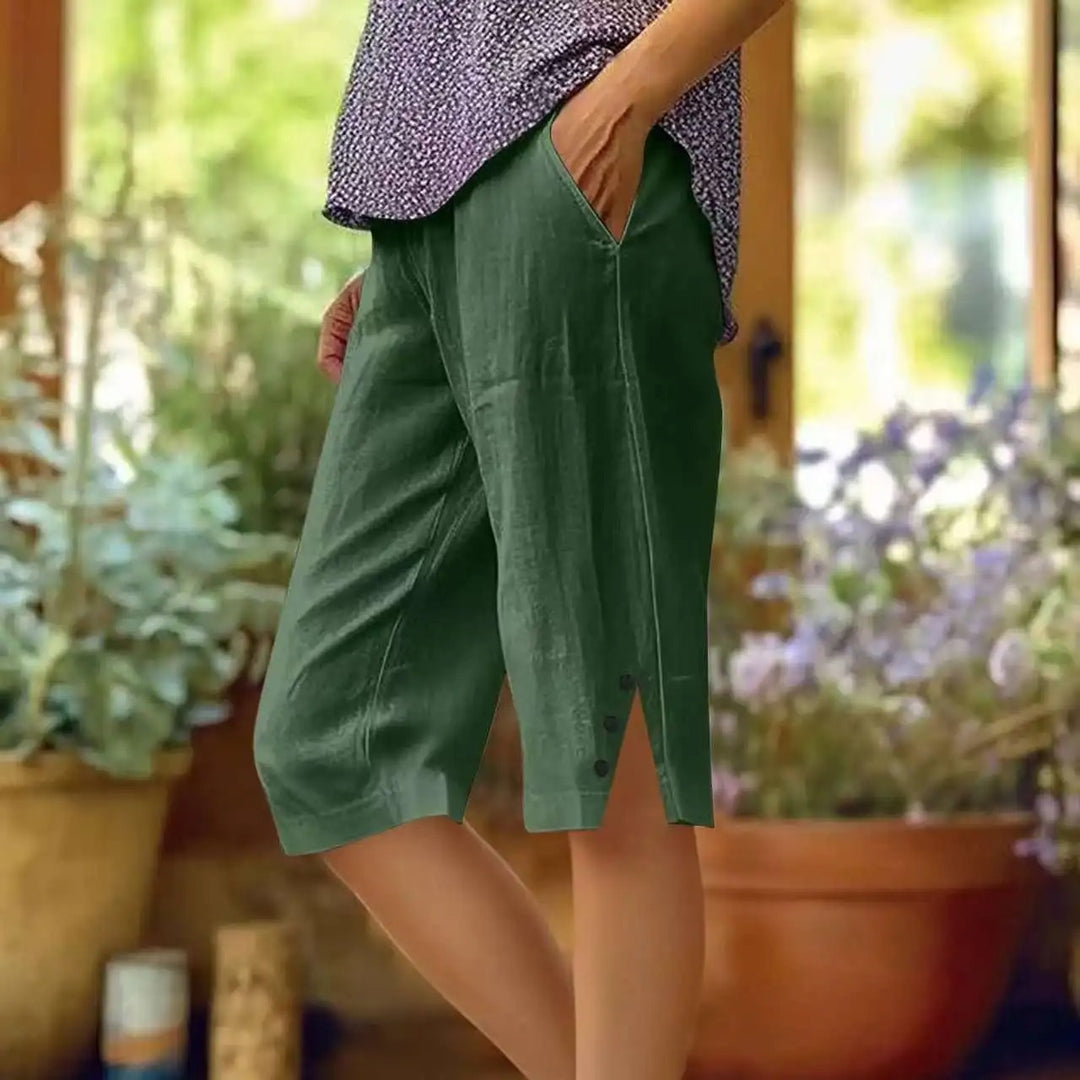 Monika | Damen Entspannte Knie Lange Hose Mit Taschen