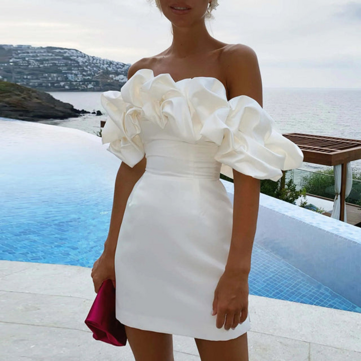 Natascha | Damen Hochzeitsgast Rüschen Minikleid