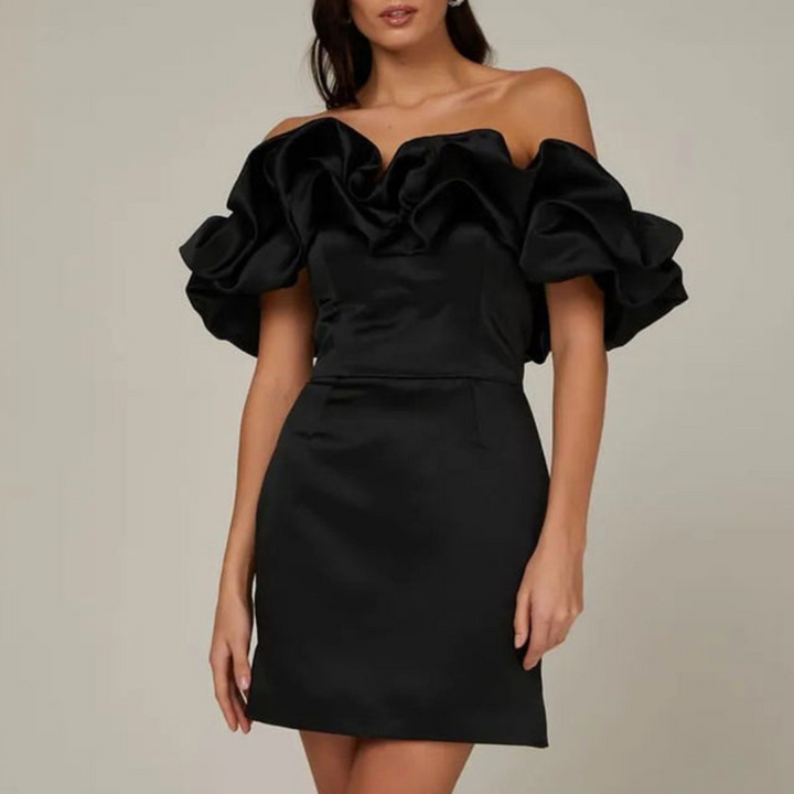 Natascha | Damen Hochzeitsgast Rüschen Minikleid