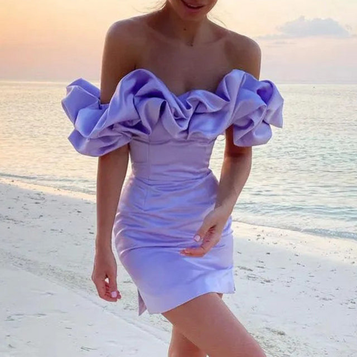 Natascha | Damen Hochzeitsgast Rüschen Minikleid