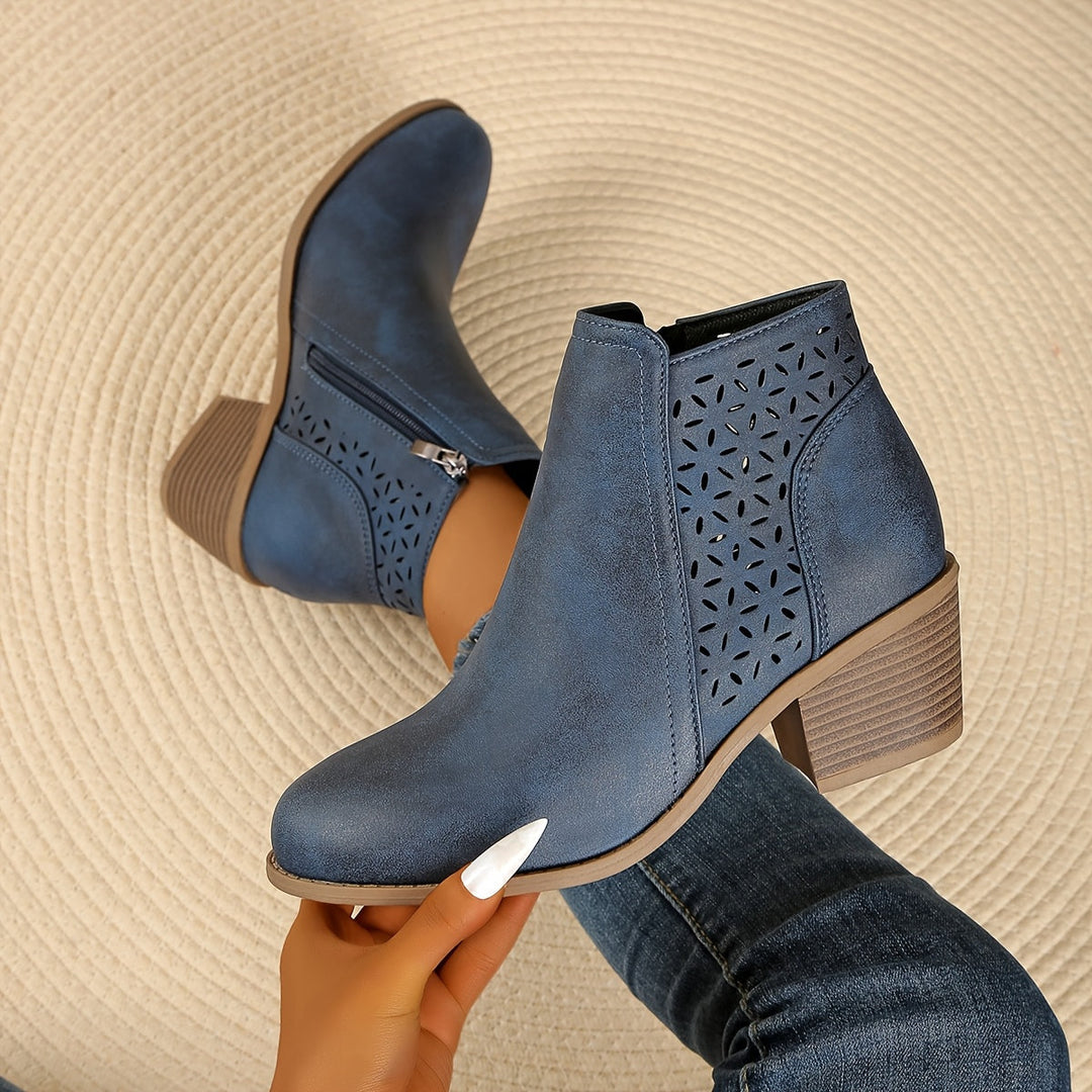 Greta | Damen Stiefeletten zum Hineinschlüpfen mit seitlichem Reißverschluss
