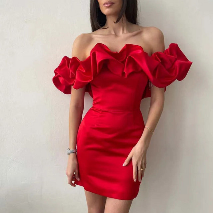 Natascha | Damen Hochzeitsgast Rüschen Minikleid