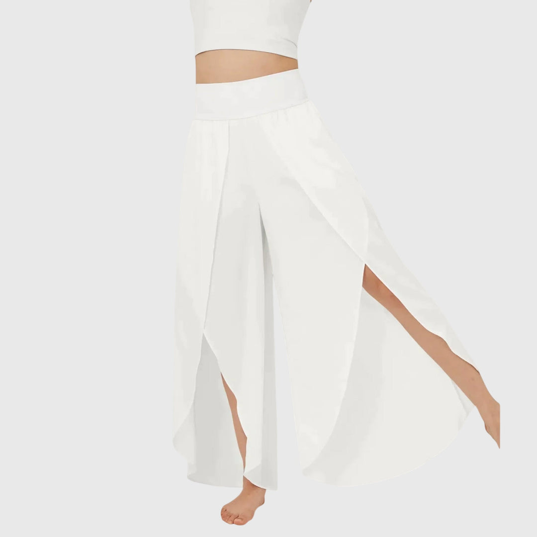 Magdalena | Damen Weit geschnittene Boho-Hose mit Schlitzdesign