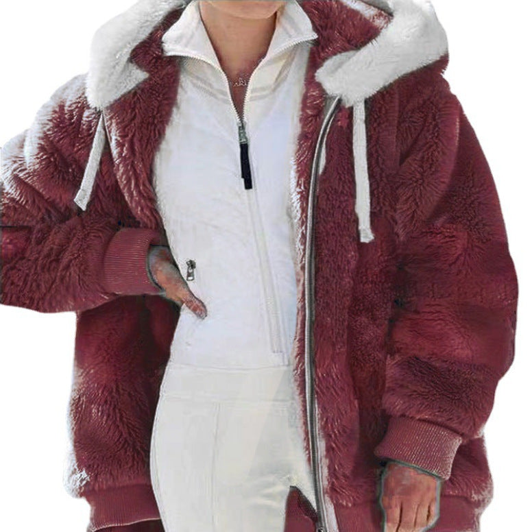 Franziska | Damen Winterjacke mit Farbblockmuster und Kapuze