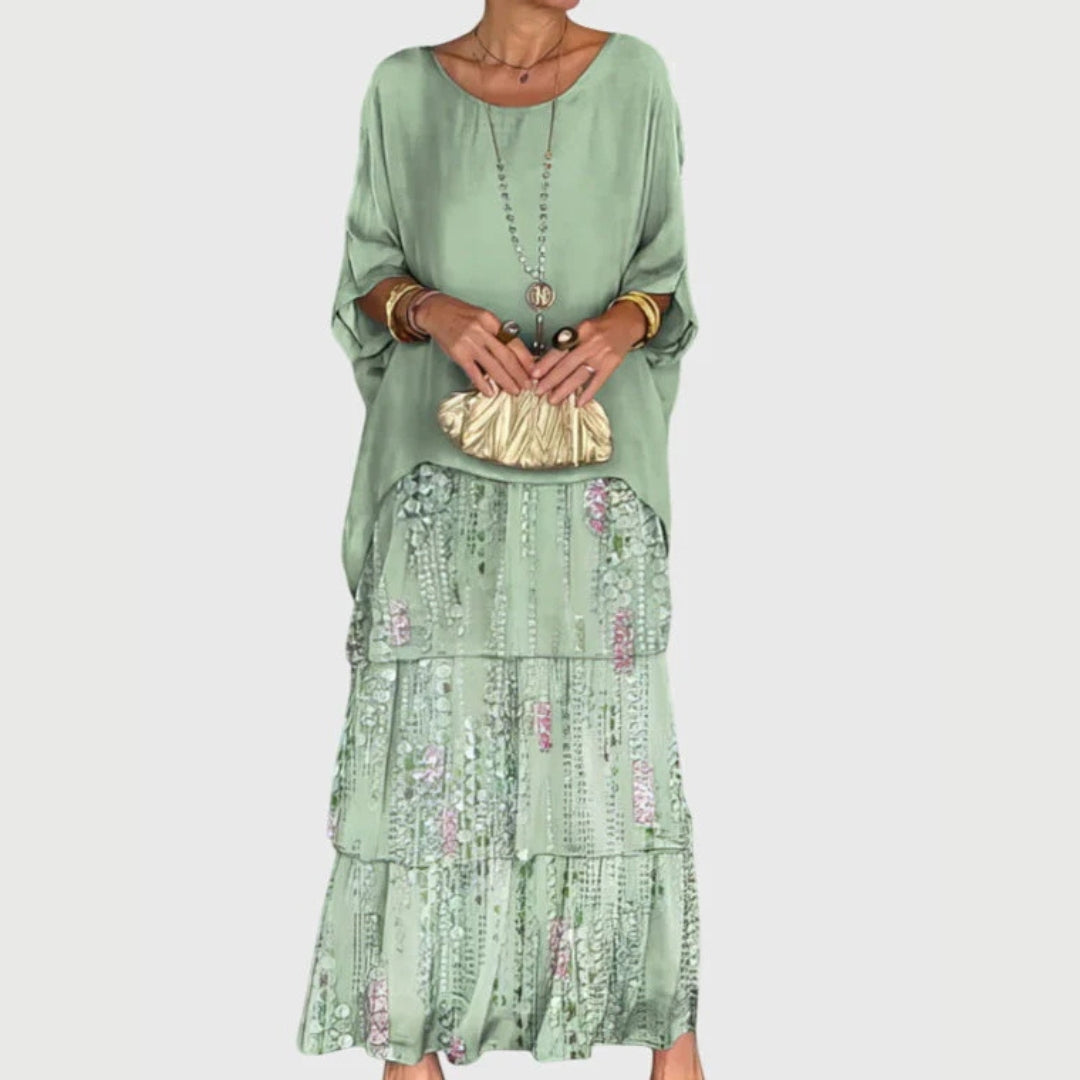 Maja | Damen Boho Geschichtetes Maxi Shorts Kleid