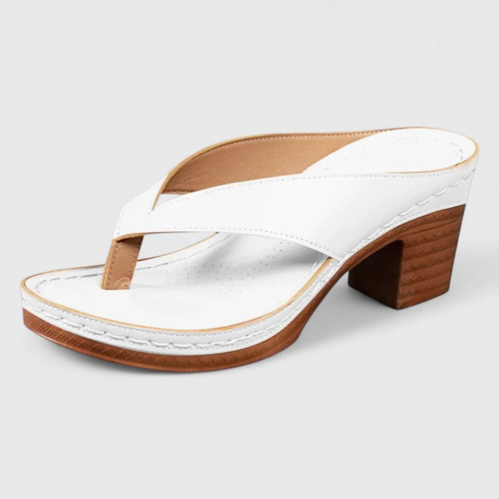 Birgit | Damen Chunky Heel Zehentrenner Sandalen