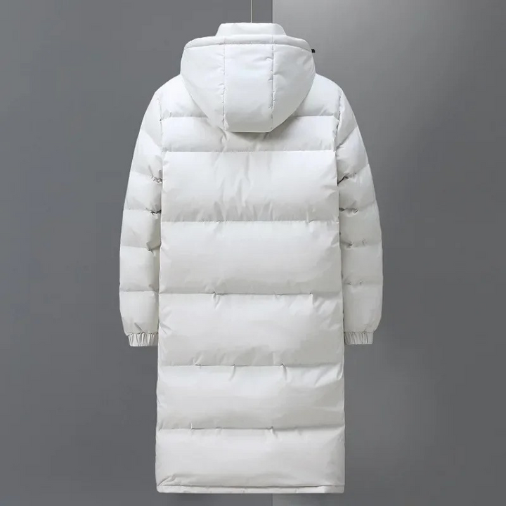 Robert | Herren langer Steppmantel mit Kapuze für den Winter