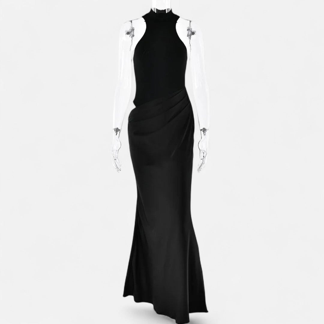 Kerstin | Damen Maxikleid mit Cut-Out und Neckholder