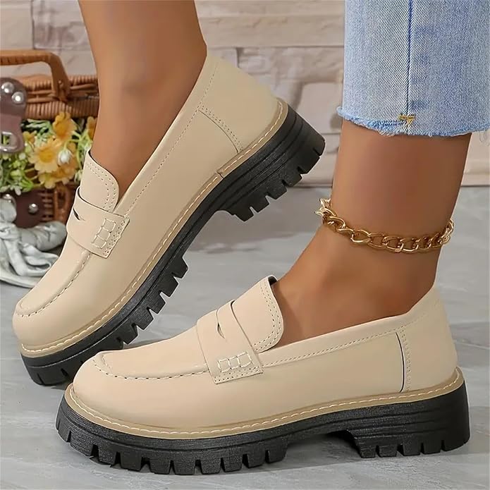 Annika | Damen Klassische Loafer mit Markanter Sohle