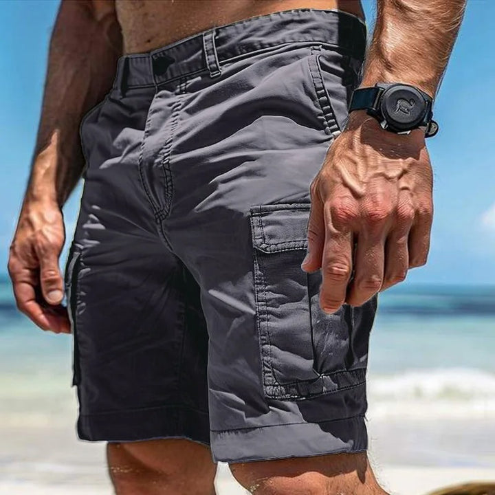 Fabian | Herren Cargo Short mit Seitentaschen Knielang Gerade Schnitt