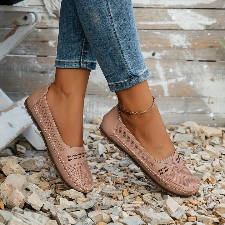 Jasmin | Damen Perforierte Komfort Slip On Loafer