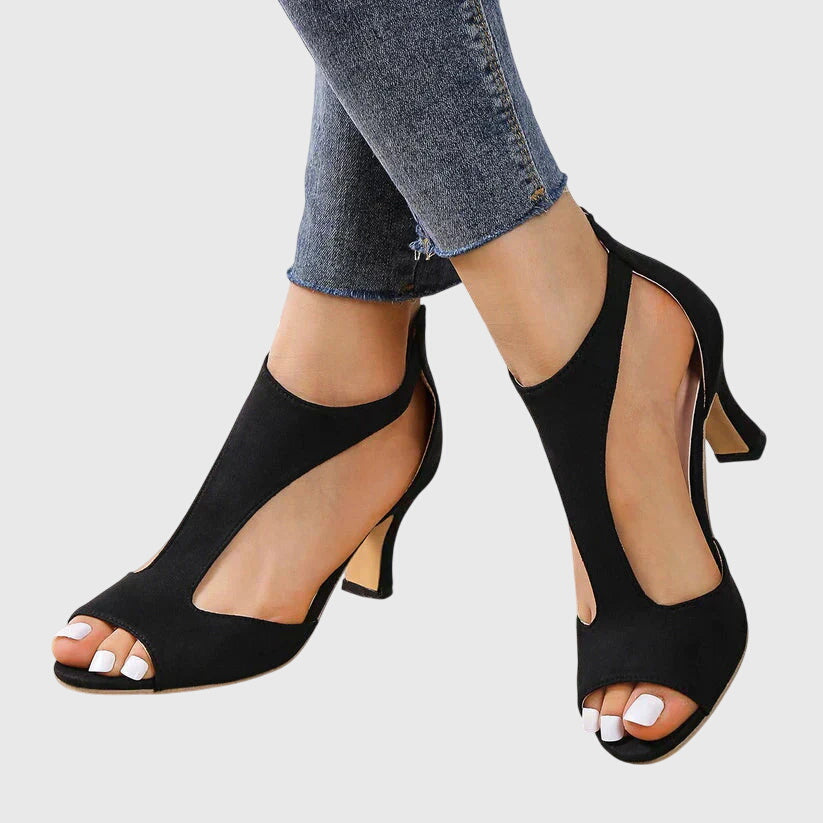Karin | Damen Frühlings Cutout Sandaletten Mit Offener Zehenpartie