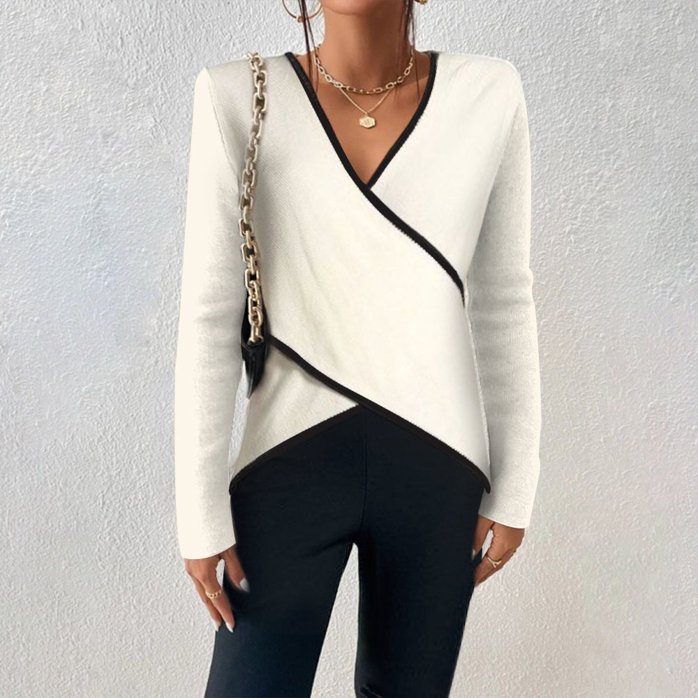 Victoria | Damen V-Ausschnitt Wickelstil Pullover