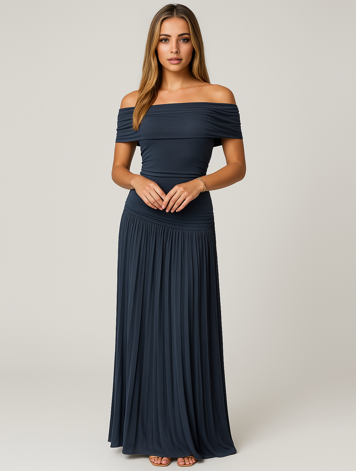 Jana | Damen Falten Maxi Kleid für Hochzeitsgäste