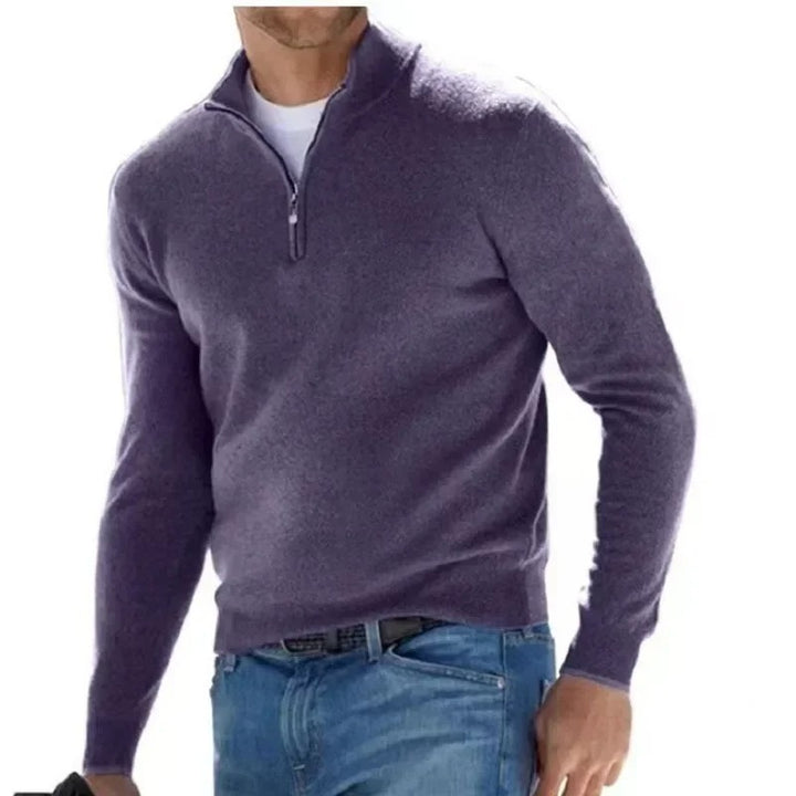 Markus  | Herren Pullover mit Halbreißverschluss und Stehkragen