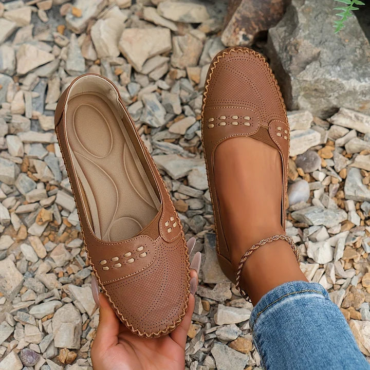 Jasmin | Damen Perforierte Komfort Slip On Loafer