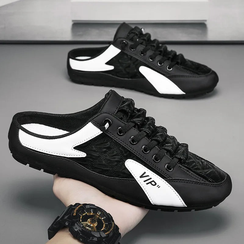 Elias | Herren Schnürlose Slip-on Sneaker-Halbschuhe mit Netzoberflächenstruktur