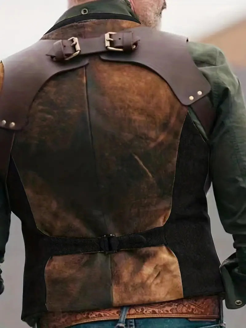 Patrick | Herren Vintage Weste mit Schnallenriemen und Knöpfen